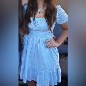 Light Blue Smocked Dress